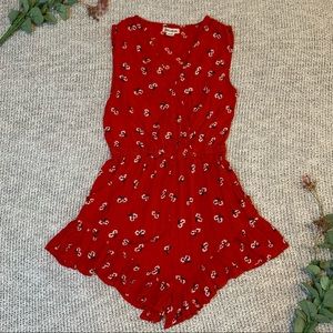 Billabong Galaxies Abound Red Floral Romper